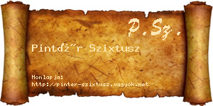 Pintér Szixtusz névjegykártya